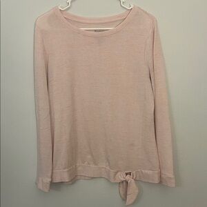 Croft & Barrow Light Pink Long Sleeve Tie Hem Top